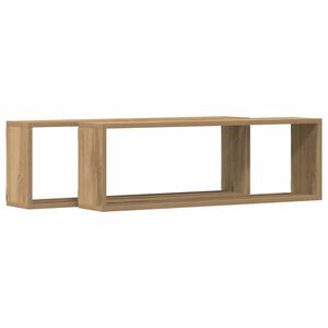 vidaXL Wandregale Wandhalterung 2 pcs Kunsthandwerk Eiche