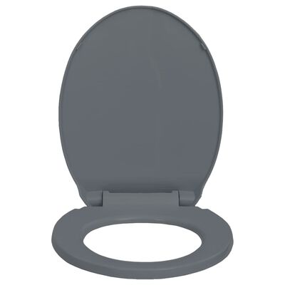 vidaXL Toilettensitz mit Absenkautomatik Grau Oval