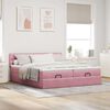 vidaXL Ottoman-Bett mit Matratzen Rosa 160x200 cm Samt