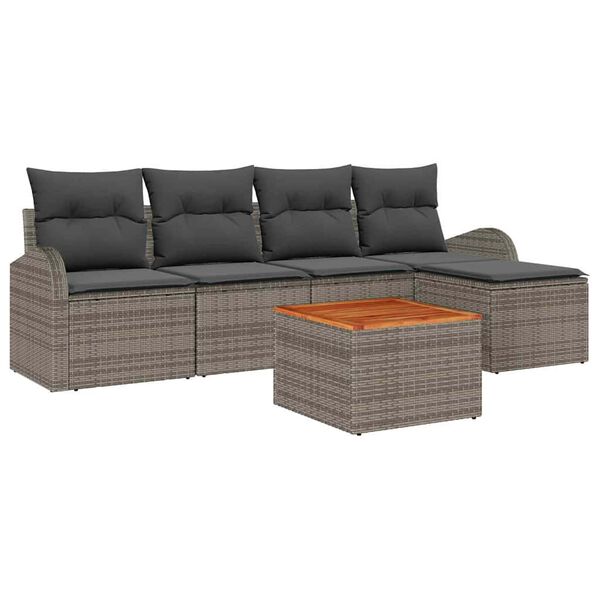 vidaXL Garten-Sofa-Set 6 pcs Grau