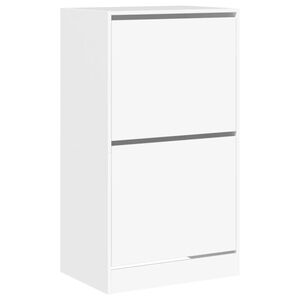 vidaXL Schuhschrank mit 2 Klappen Wei&szlig; 60x42x108 cm