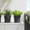 vidaXL Runder Blumentopf 24 pcs Schwarz &Oslash; 19 x 16 cm Kunststoff