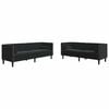 vidaXL Wohnzimmer Couch 2 Stk. Schwarz Samt
