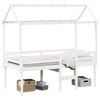 vidaXL Hochbett mit Dach Wei&szlig; 90x200 cm Massivholz Kiefer