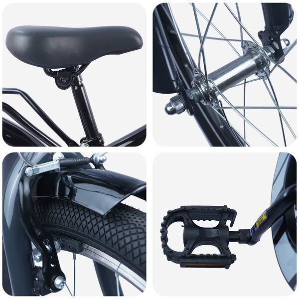 vidaXL Kinderfahrrad 20 Zoll f&uuml;r 6-11 Jahre alt Schwarz