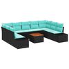 vidaXL Gartensofa-set 10 stk. Schwarz Poly-Rattan