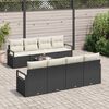 vidaXL Gartensofa-set mit Kissen 9 pcs Schwarz und Creme Poly-Rattan