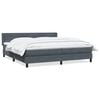 vidaXL Boxspringbett mit Matratze Dunkelgrau 180x220 cm Samt