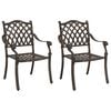 vidaXL Gartenstuhl 2 Stk. Bronze Aluminium