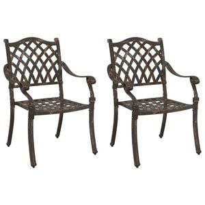 vidaXL Gartenstuhl 2 stk. Bronze Aluminium