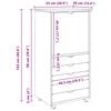 vidaXL Rollschrank Mit Rad Braun 53 x 39 x 103 cm Massivholz Kiefer