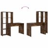 vidaXL Schreibtisch mit Regal Ger&auml;ucherte Eiche 138,5 x 55 x 143 cm