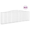 vidaXL Gabionen mit Hochbogen 25Stk. 400x30x120/140cm Verzinktes Eisen