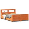 vidaXL Massivholzbett ohne Matratze Wachsbraun 135x190 cm Kiefernholz