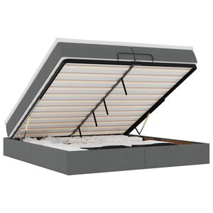 vidaXL Ottoman-Bett mit Matratzen Dunkelgrau 200x200 cm Stoff