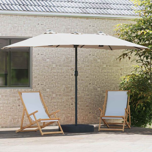 vidaXL Garten-Sonnenschirm Sand und Anthrazit 385 x 209 x 244 cm