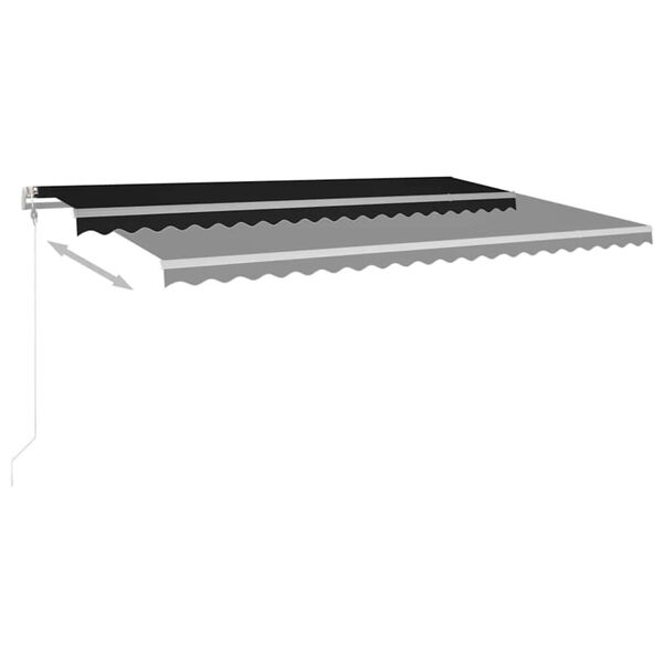 vidaXL Automatische Markise mit LED Windsensor 500x300 cm Anthrazit