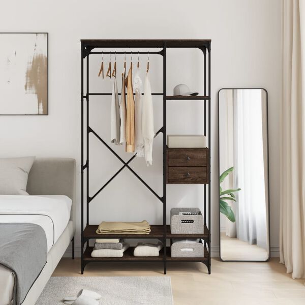 vidaXL Kleiderst&auml;nder mit Schubladen Braun Eichen-Optik 100x40x180 cm