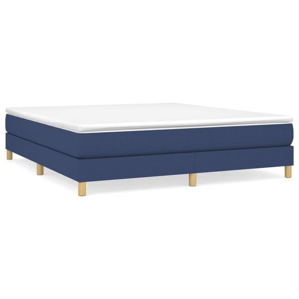 vidaXL Boxspringbett mit Matratze Blau 160x200 cm Stoff
