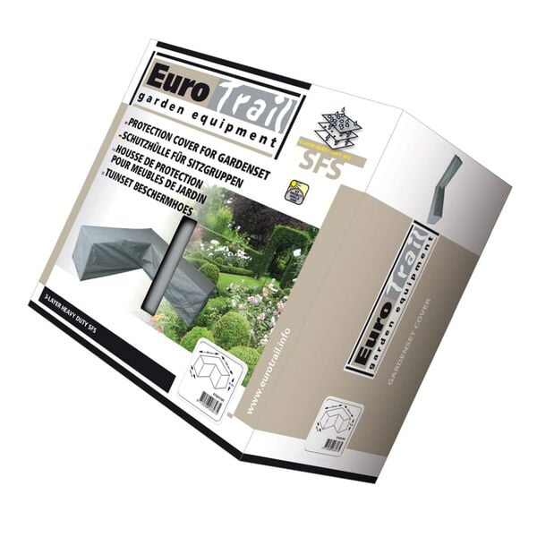 Eurotrail Schutzh&uuml;lle f&uuml;r Lounge-Set in L-Form 275x275x100/70 cm Grau