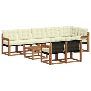 vidaXL Outdoor-Sofagarnitur 9 Stk. Natur und Creme