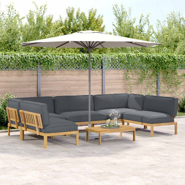 vidaXL Sofa Set mit Kissen Uni 6 pcs Anthrazit Massivholz Akazie