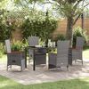 vidaXL Garten Essgruppe mit Kissen 5 pcs Grau Poly-Rattan