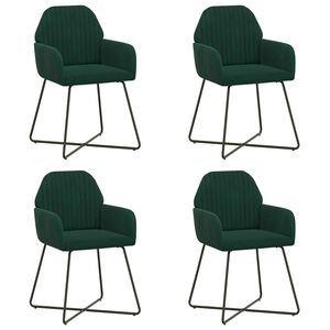 vidaXL Esszimmerst&uuml;hle 4 stk. Samt Dunkelgr&uuml;n 55 x 50 x 84 cm