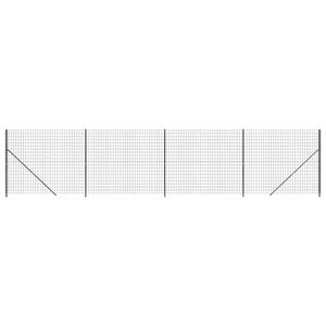 vidaXL Maschendrahtzaun mit Bodenflansch Anthrazit 1,8x10 m