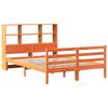 vidaXL Massivholzbett mit Regal ohne Matratze Wachsbraun 120x200 cm