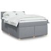 vidaXL Boxspringbett mit Matratze Hellgrau 140x200 cm Stoff