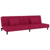 vidaXL Schlafsofa 2-Sitzer mit 2 Kissen Weinrot Samt