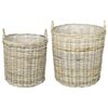 vidaXL Blumentopf K&ouml;rbchen GENDT 2 stk. Nat&uuml;rliches Grau Kubu Rattan