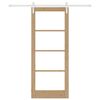 vidaXL Schiebetür ORKDAL Natur 83 x 202 cm Massivholz Kiefer und Glas