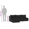vidaXL 4-tlg. Garten-Lounge-Set mit Auflagen Schwarz Poly Rattan