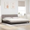 vidaXL Bett mit Matratze "Hanko" Taupe 200x200 cm Stoff
