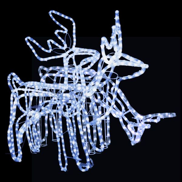 vidaXL 3-tlg. Rentier-Silhouetten-Set Kaltweiß