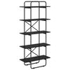 vidaXL B&uuml;cherregal 5 Ebenen 80 x 35 x 175,5 cm PB Schwarz Eichen-Optik