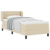 vidaXL Boxspringbett mit Matratze mit Kopfteil Creme 90 x 190 cm Stoff