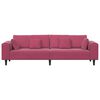 vidaXL Sofa mit Kissen Weinrot 250 x 77 x 76 cm Samt