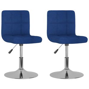 vidaXL Esszimmerst&uuml;hle 2 Stk. Drehbar Blau Stoff