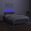 vidaXL Boxspringbett mit Matratze & LED Hellgrau 120x190 cm Stoff