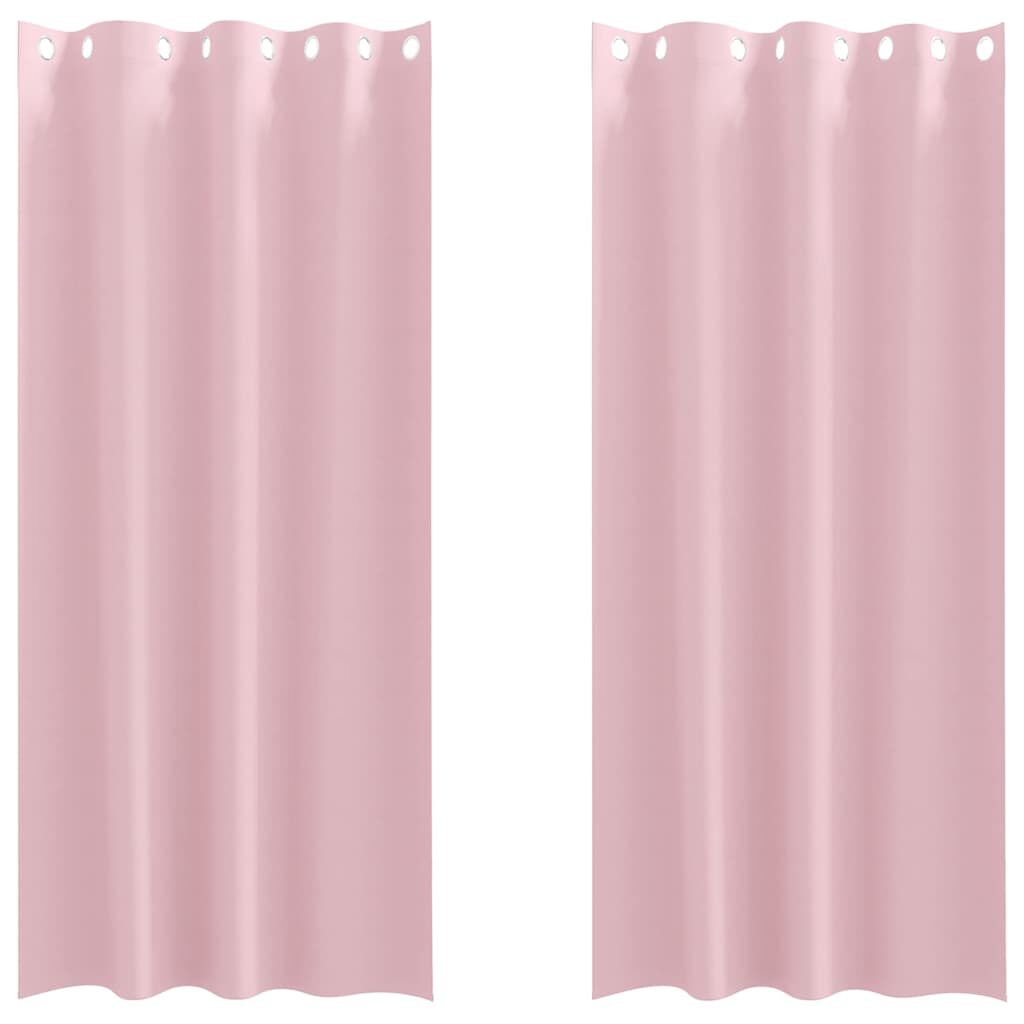Verdunkelungsvorhänge Mit Rosenblüten – 1 Paar, Je 132x183cm, Rosa, Mit Ösen
