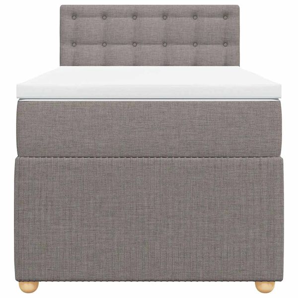vidaXL Boxspringbett mit Matratze Taupe 90x190 cm Stoff