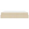 vidaXL Bettgestell mit Matratze mit Matratze 2 pcs Creme Stoff