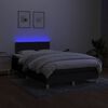 vidaXL Boxspringbett mit Matratze & LED Schwarz 120x190 cm Stoff