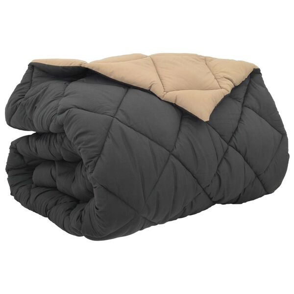 vidaXL Winterbettdecke Anthrazit und Taupe 200 x 240 cm Mikrofaser