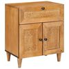 vidaXL Nachttisch mit T&uuml;r Hellbraun 50 x 33 x 60 cm Massivholz Akazie