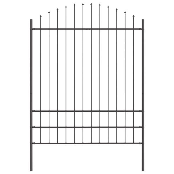 vidaXL Gartenzaun 7 pcs Grau 170 x 225 cm Pulverbeschichteter Stahl