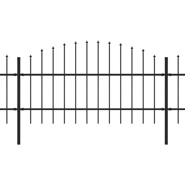 vidaXL Gartenzaun mit Speerspitze Stahl 714,5 x 100 cm Schwarz